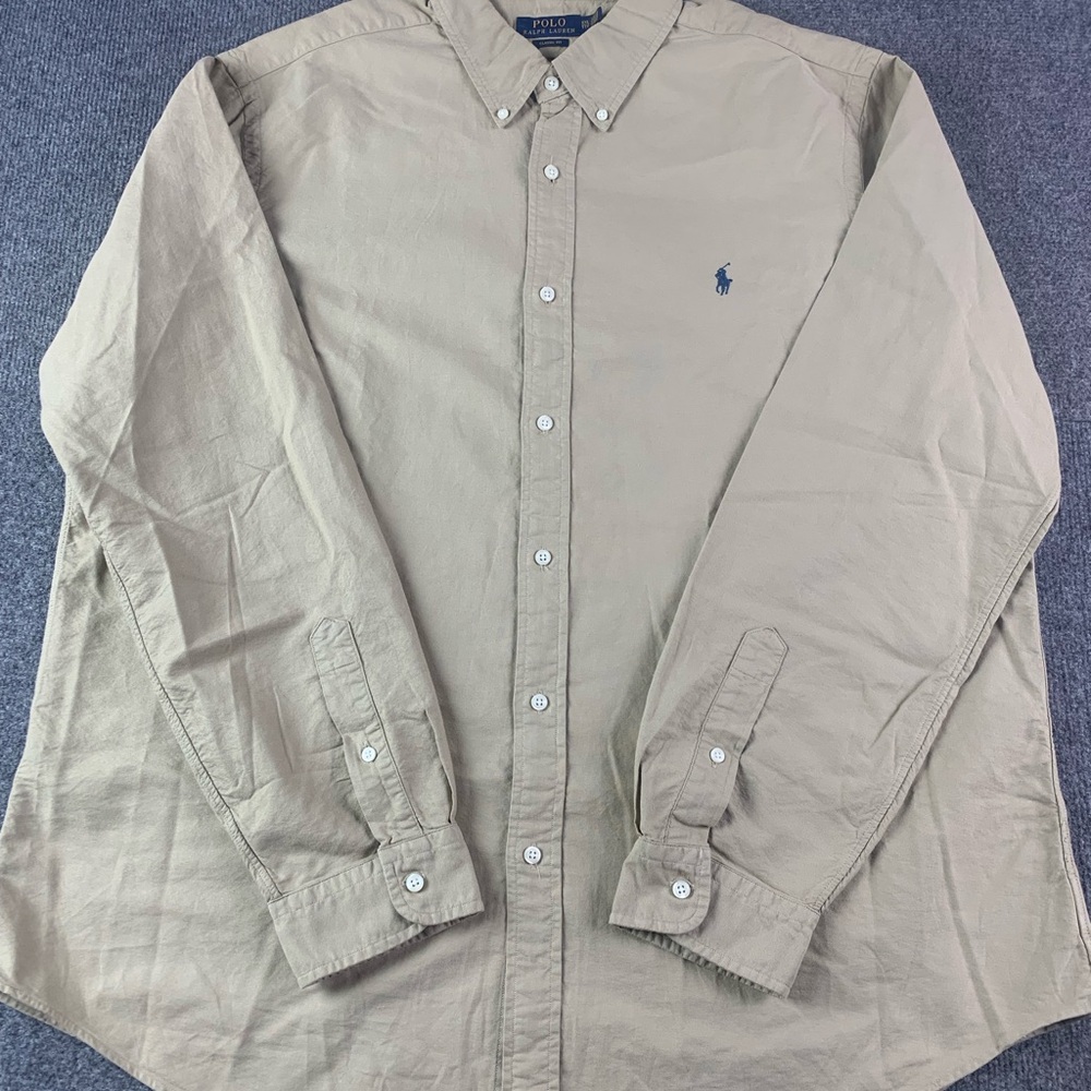 Ralph Lauren Tan Button-Down Casual Shirt